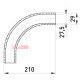Угловой разъем металлический без резьбы, 90 град., e.industrial.pipe.angle.1" Enext i0400003