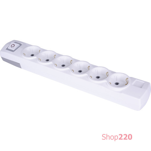 Колодка 6 гнезд, с заземлением, с выключателем, etes.6.zs Enext s042108