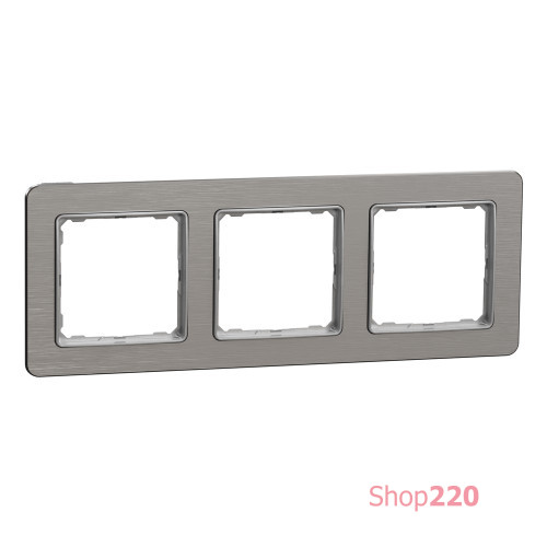 Рамка 3-поста, матовый алюминий, Sedna Design Schneider Electric SDD370803U