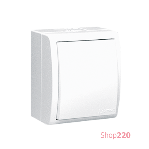 Выключатель одинарный, белый, AQUARIUS IP54 Simon