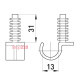 Клипса для трубы д.14 универсальная с дюбелем, e.pipe.uni.clip.stand.14 Enext s13035005