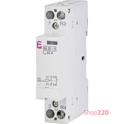 Контактор 20А, 220В, 1но + 1нз, RA 20-11 230V AC, ETI 2464097