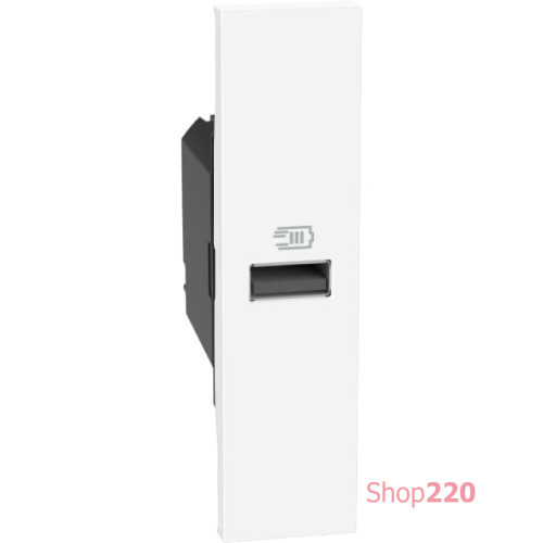 Розетка USB на тип - А 15 Вт/3000мА 1 модуль, белый, Bticino Living Now