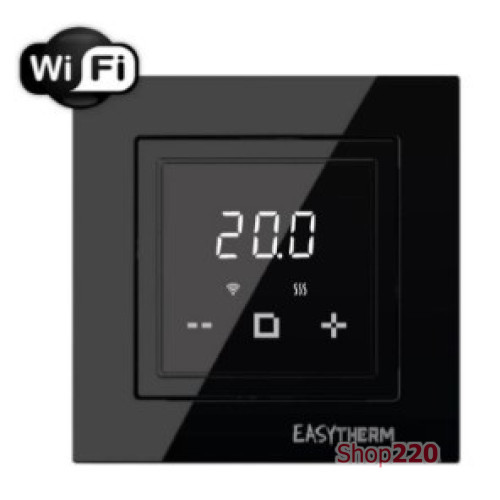 Программируемый терморегулятор с функцией WIFI, 16А, 3200Вт, IP21, +5...+40 С, цвет черный ET-45 Easytherm