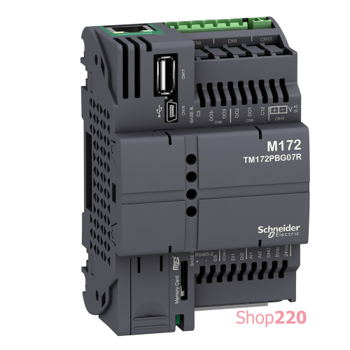 Контроллер M172P без дисплея, 7 входов/выходов, Ethernet, 2 RS485 TM172PBG07R