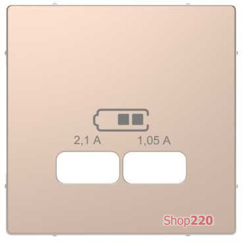 Накладка USB розетки, шампань (металл), Merten MTN4367-6051
