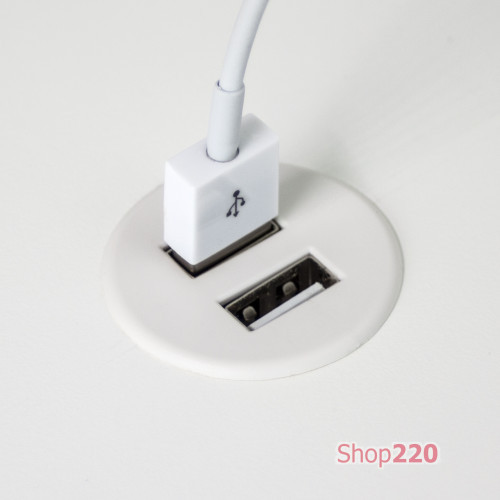 Врезная USB розетка, белый, Powerdot Micro Kondator