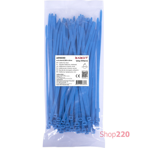 Кабельная стяжка 280мм х 4мм, синий, e.ct.stand.280.4.blue Enext s015030