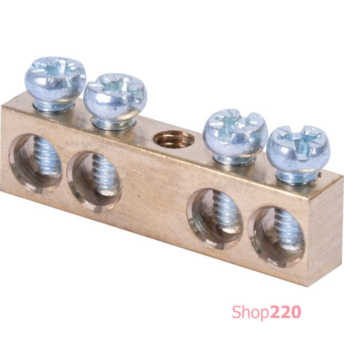 Шина N / PE на 4 отверстия, 20А, e.bsc.stand.20.4 Enext s055001