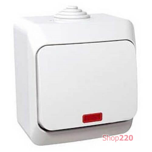 Выключатель накладной с подсветкой, белый, IP 44 Cedar WDE000514 Schneider Electric