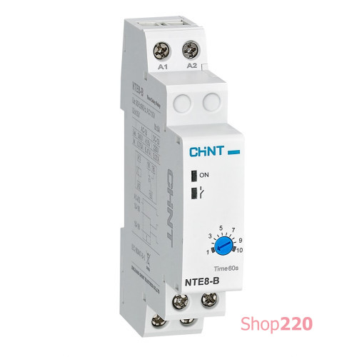 Реле задержки времени на включение, 1NO, AC230V, NTE8-B 12s-120s Chint 258459