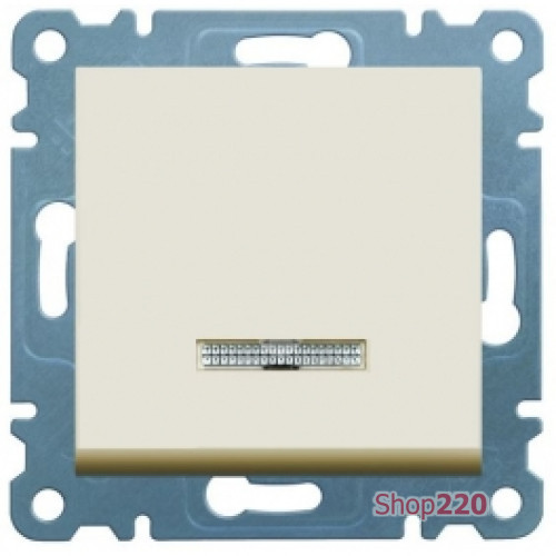 Выключатель проходной с подсветкой, кремовый, Lumina-2 WL0221 Hager