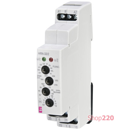 Реле контроля напряжения 2x16A AC/DC, HRN-32/2 (48-276 В) ETI 2471452