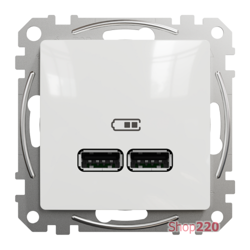 Розетка USB тип A+A, белый, Sedna Design SDD111401