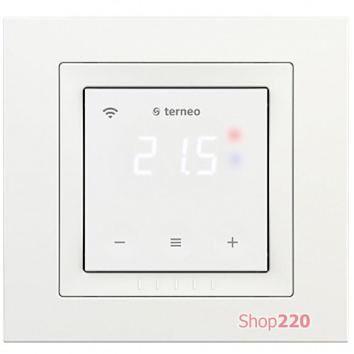 Wi-Fi терморегулятор сенсорный terneo sx, белый