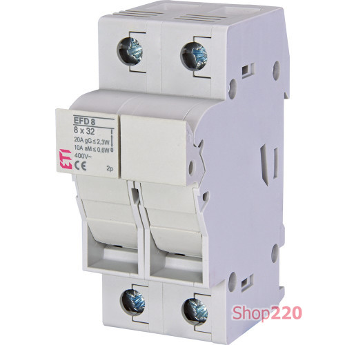 Разъединитель для предохранителей EFD 8 2P 20A 400V AC ETI 2520003