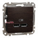 Розетка USB тип A+A, венге, Sedna Design SDD181401