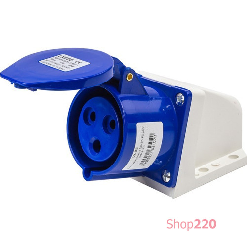 Силовая розетка 16А, 220В, 3 полюса, стационарная, e.socket.pro.3.16