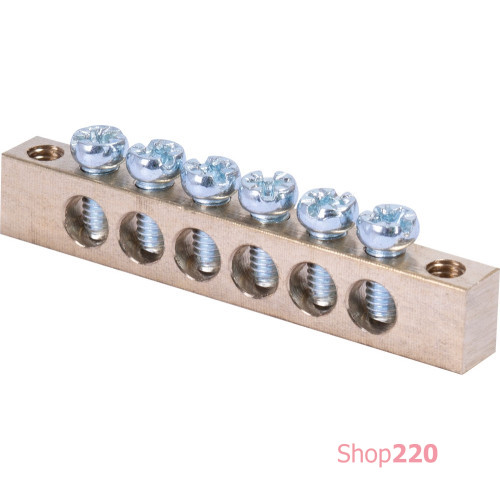 Шина N / PE на 6 отверстий, 20А, e.bsa.stand.20.6 Enext s056001