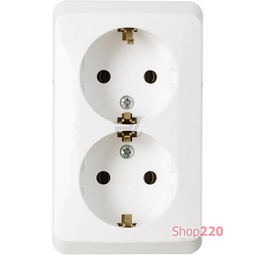 Розетка двойная накладная со шторками, белый, Prima WDE001048 Schneider Electric