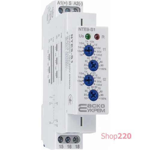 Реле времени асимметричного цикла NTE9-S1 AC/DC 12-240V A0010240007