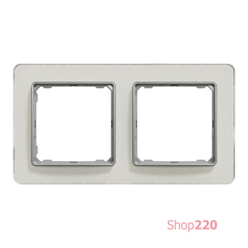 Рамка 2 поста, белое стекло, Sedna Design SDD360802