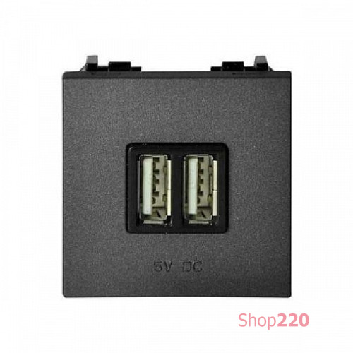 Розетка USB для зарядки, антрацит, Zenit ABB N2285 AN