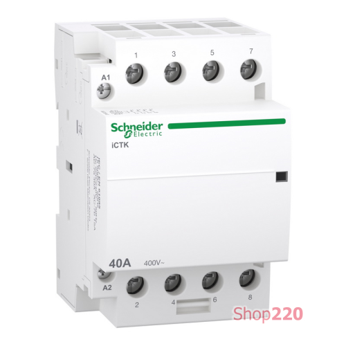 Контактор 40 A, 4 NO, 400 В, катушка 220 В, Acti9 iCTK A9C40440
