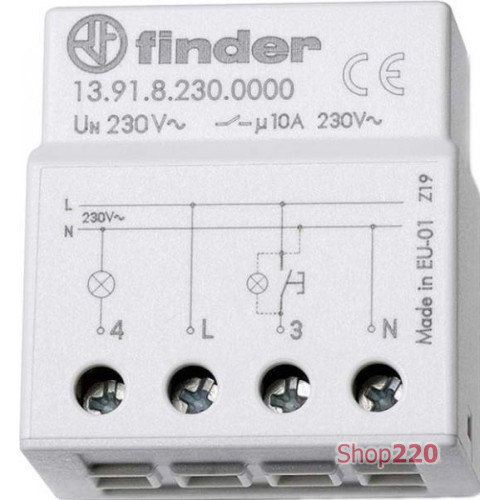 Импульсное реле с таймером для монтажа в подрозетнике, 139182300000 Finder
