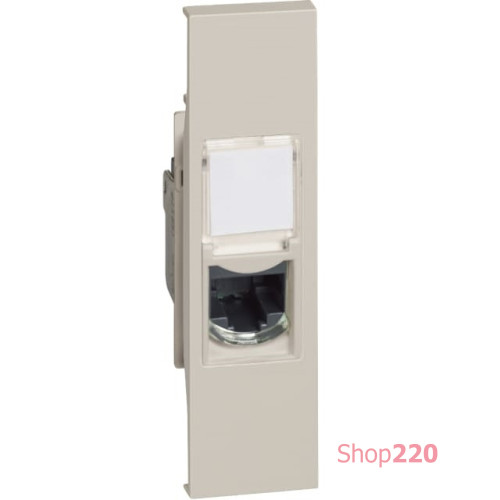 Розетка компьютерная RJ45 cat5e UTP 1 модуль, песочный, Bticino Living Now
