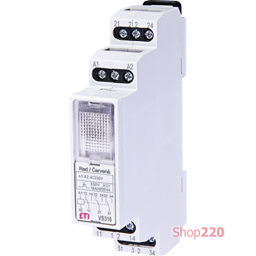Промежуточное реле VS316K 230V АС (3x16A_AC1), бесшумное ETI 2471202