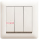 Выключатель трехклавишный, кремовый, Lumina-2 WL0071 Hager
