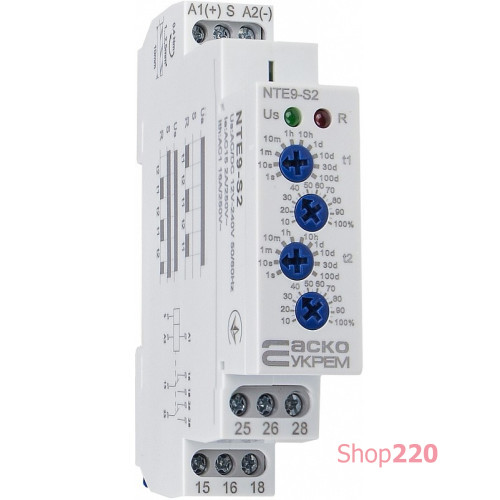 Реле времени асимметричного цикла NTE9-S2 AC/DC 12-240V A0010240008