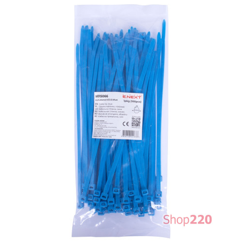 Кабельная стяжка 400мм х 8мм, синий, e.ct.stand.400.8.blue Enext s015066