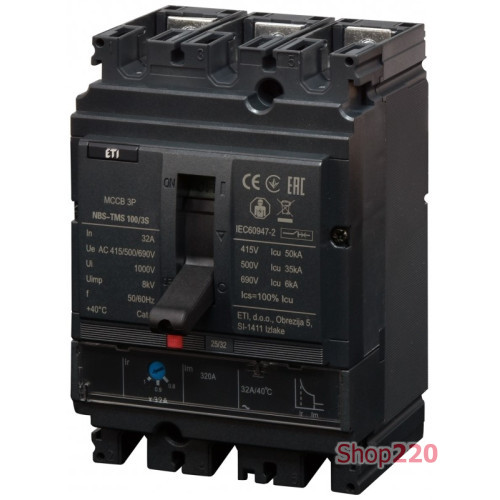 Автоматический выключатель 32A 3P, 50kA, (0.8-1)In/фикс., NBS-TMS 100/3S ETI 4673022