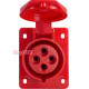 Силовая встраиваемая розетка 4п., 380В, 32А, e.socket.pro.4.32.wall Enext p012013