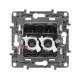 Компьютерная розетка RJ-45 двойная, антрацит, 672655 Legrand Etika