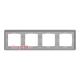 Рамка 4 поста, черное стекло, Sedna Design SDD361804
