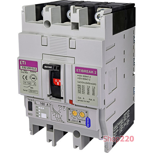 Силовой автомат 160 А, 3-фазный, EB2250/3LE ETIBREAK 2 ETI 4671353