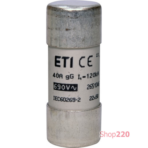 Предохранитель CH22x58 gG 40A 690V ETI 2651046