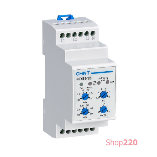 Реле контроля фаз NJYB3-15 AC220 В Chint 697034