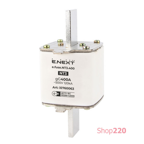 Предохранитель плавкий габарит 3, 400А., e.fuse.NT3.400 Enext i0760063