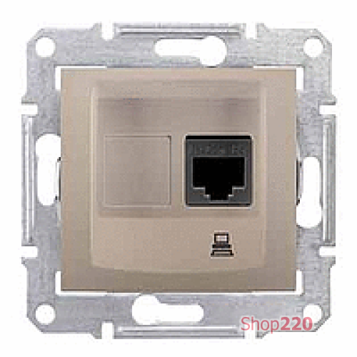 Компьютерная розетка RJ-45 кат. 5е, неэкран. UTP, титан, Sedna SDN4300168 Schneider
