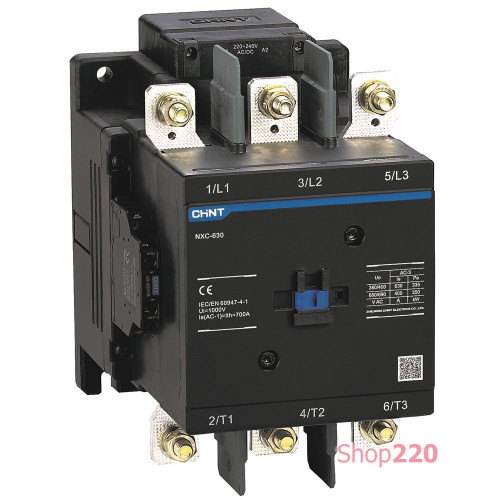 Контактор 500А, катушка 380В AC/DC, доп. контакты 2NO+2NC, NXC-500 Chint 836559