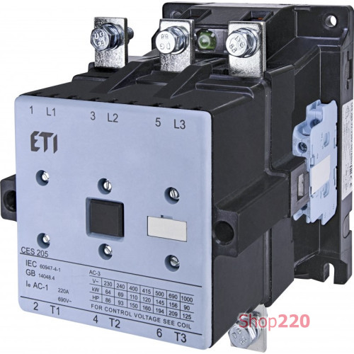 Контактор CES 205.22 (110 kW) 230V AC ETI 4646570