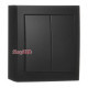 Выключатель 2-клавишный влагозащищенный, IP44, черный, Aquaclick Simon