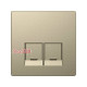 Накладка компьютерной розетки RJ45, двойная, сахара, Merten MTN4572-6033