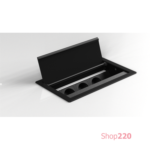 Врезной блок розеток для мебели, 3х220В + USB A+C, черный, Versaflap ASA 060.42F.00023
