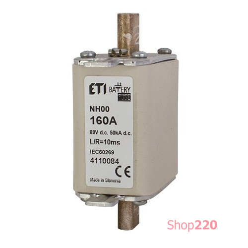 Предохранитель для защиты аккумуляторных батарей 63A 80V DC, NH-00 Battery ETI 4110080