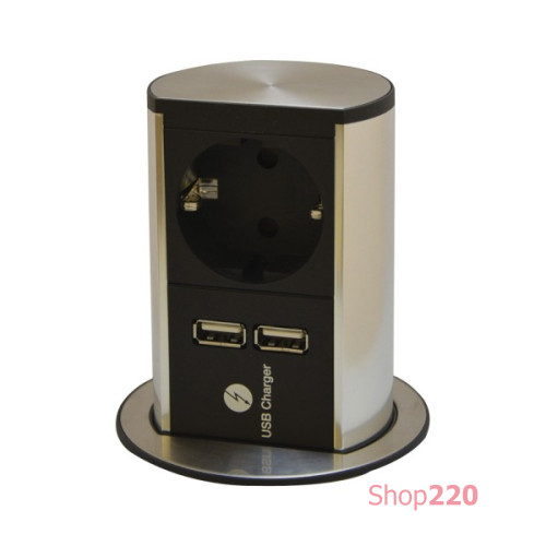 Выдвижной блок розеток Bachmann Elevator 220В + 2xUSB